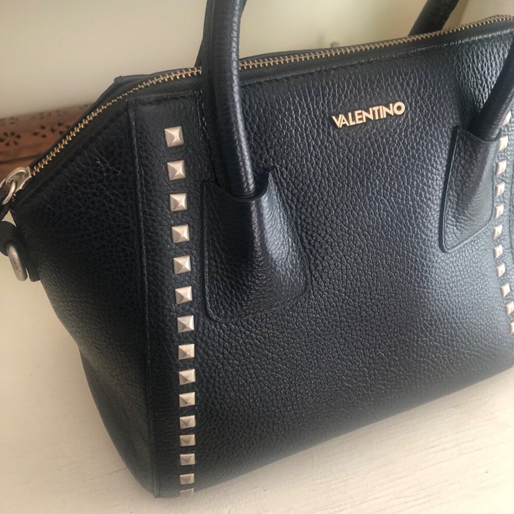 VALENTINO by Mario Valentino Minimi Studded Leather Bag Satchel - Picture 11 of 15